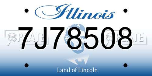7J78508 Illinois License Plate