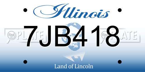 7JB418 Illinois License Plate