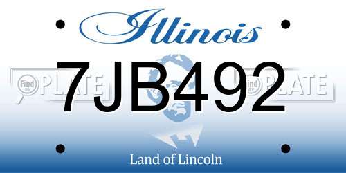 7JB492 Illinois License Plate
