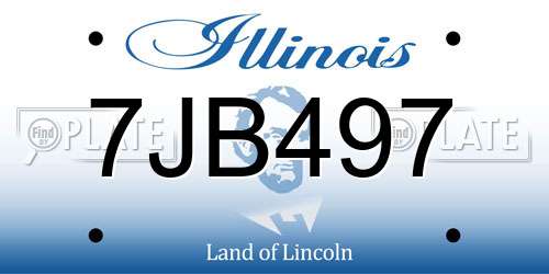 7JB497 Illinois License Plate