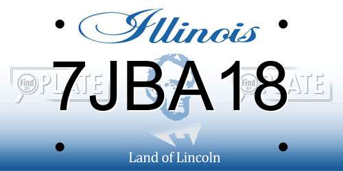 7JBA18 Illinois License Plate