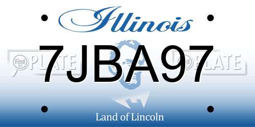 7JBA97 Illinois License Plate