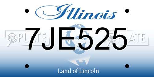 7JE525 Illinois License Plate