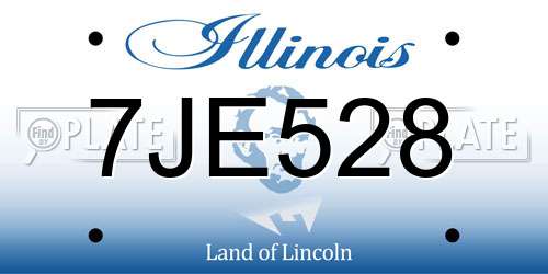 7JE528 Illinois License Plate