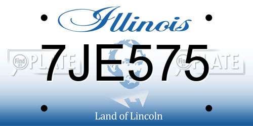 7JE575 Illinois License Plate