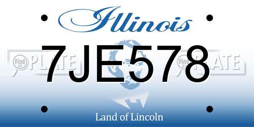 7JE578 Illinois License Plate