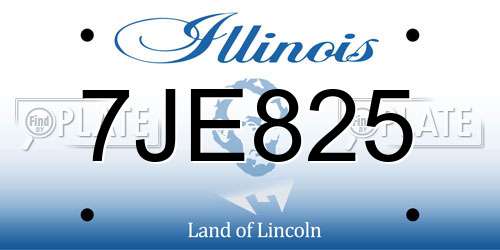 7JE825 Illinois License Plate