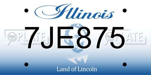 7JE875 Illinois License Plate
