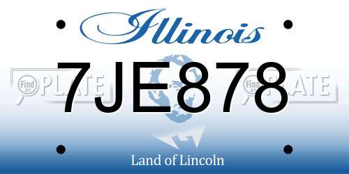 7JE878 Illinois License Plate