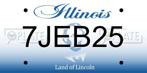 7JEB25 Illinois License Plate