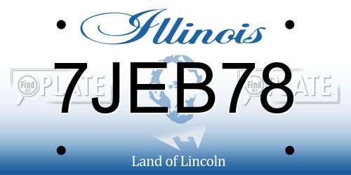 7JEB78 Illinois License Plate