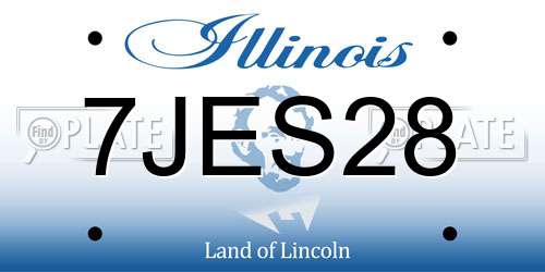 7JES28 Illinois License Plate