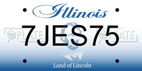 7JES75 Illinois License Plate