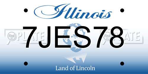 7JES78 Illinois License Plate