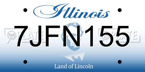 7JFN155 Illinois License Plate