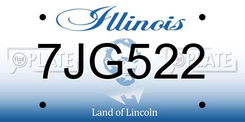 7JG522 Illinois License Plate