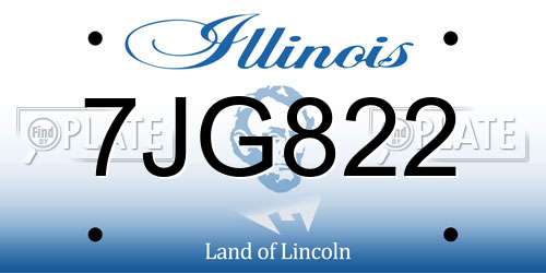 7JG822 Illinois License Plate