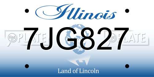 7JG827 Illinois License Plate