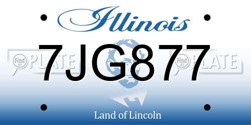 7JG877 Illinois License Plate