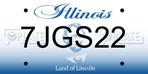 7JGS22 Illinois License Plate