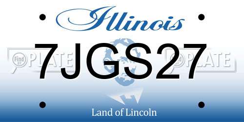 7JGS27 Illinois License Plate