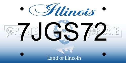 7JGS72 Illinois License Plate
