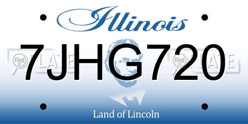 7JHG720 Illinois License Plate