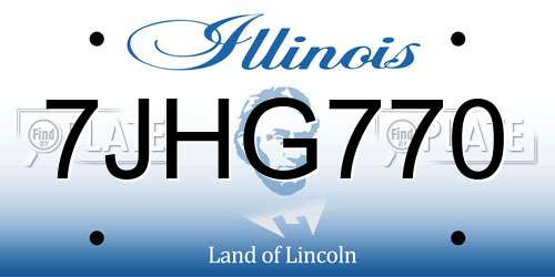 7JHG770 Illinois License Plate