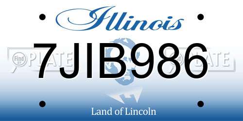 7JIB986 Illinois License Plate