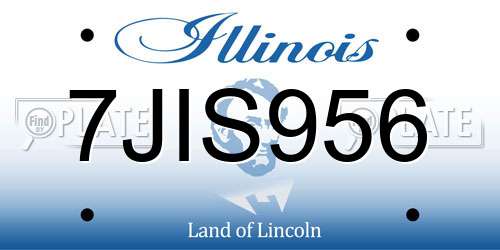 7JIS956 Illinois License Plate