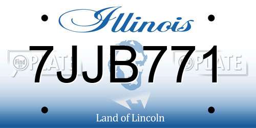 7JJB771 Illinois License Plate