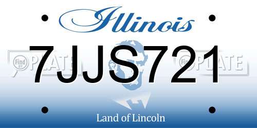 7JJS721 Illinois License Plate