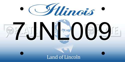 7JNL009 Illinois License Plate