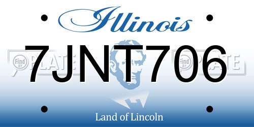 7JNT706 Illinois License Plate