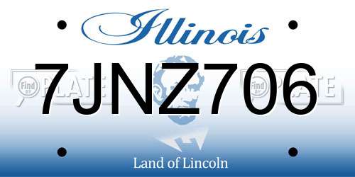 7JNZ706 Illinois License Plate