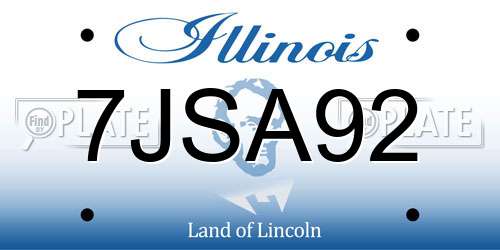 7JSA92 Illinois License Plate