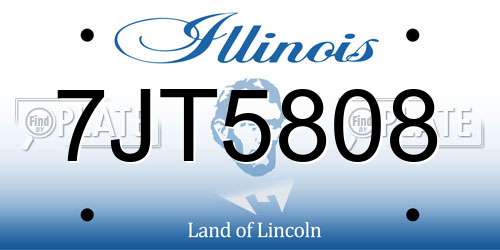7JT5808 Illinois License Plate