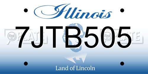 7JTB505 Illinois License Plate