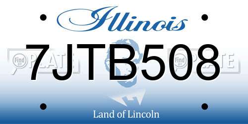 7JTB508 Illinois License Plate
