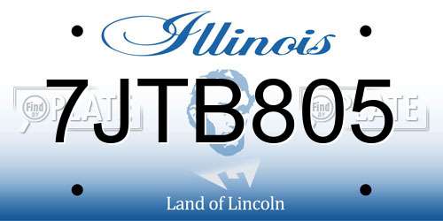 7JTB805 Illinois License Plate
