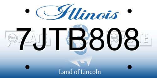 7JTB808 Illinois License Plate