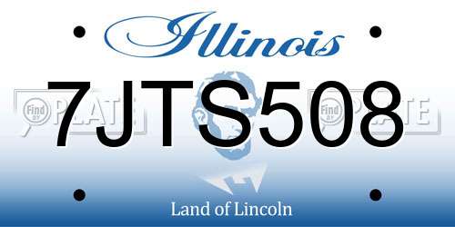 7JTS508 Illinois License Plate