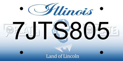 7JTS805 Illinois License Plate