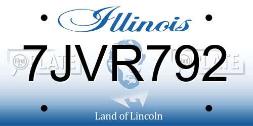 7JVR792 Illinois License Plate