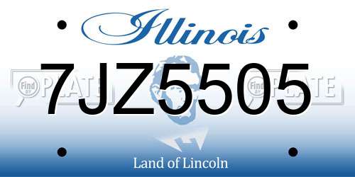 7JZ5505 Illinois License Plate