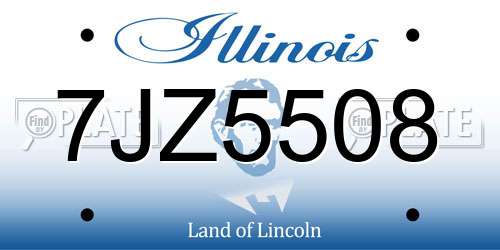 7JZ5508 Illinois License Plate
