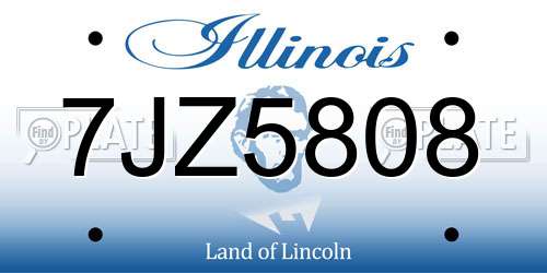 7JZ5808 Illinois License Plate