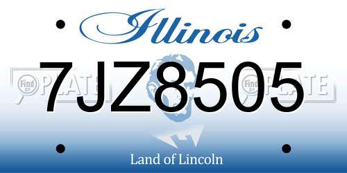7JZ8505 Illinois License Plate