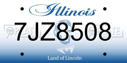 7JZ8508 Illinois License Plate