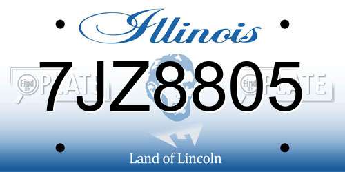 7JZ8805 Illinois License Plate